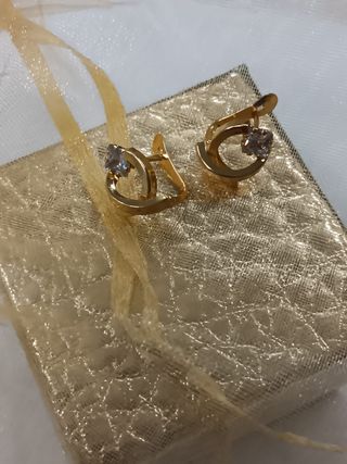 Pendientes Oro 18k con Circonita