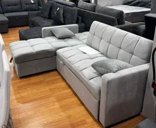 Sofá Cama Chaise Longue Gris