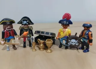 Lote 4 Playmobil Piratas con Tesoro