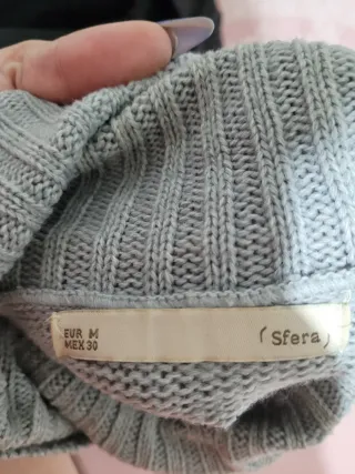 Jersey cuello alto mujer gris