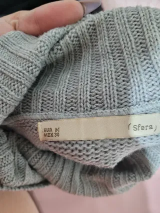 Jersey cuello alto mujer gris