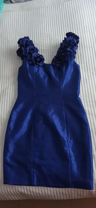 Vestido vintage azul con flores