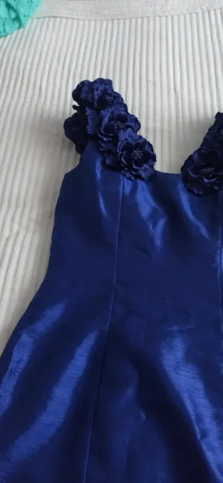 Vestido vintage azul con flores