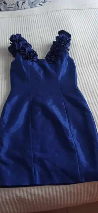 Vestido vintage azul con flores