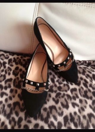 Bailarinas punk rock negras y plateadas