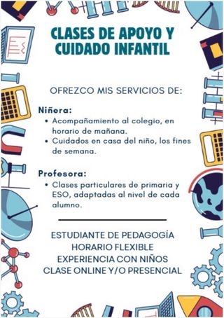 NIÑERA Y PROFESORA (zona Legazpi/ Usera)