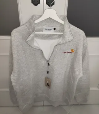 Sudadera Carhartt Gris Media Cremallera