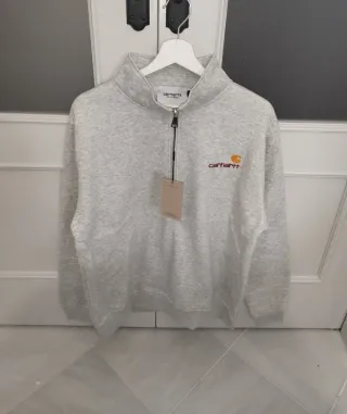 Sudadera Carhartt Gris Media Cremallera