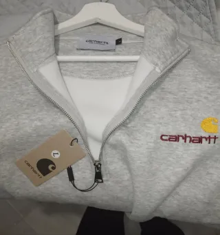 Sudadera Carhartt Gris Media Cremallera