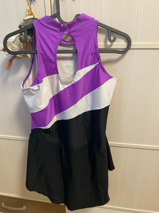 Maillot patinaje artístico morado XL niña