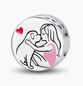 2 CHARM GATO PERRO CORAZ PARA PULSERA PANDORA CAJA