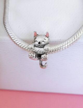 2 CHARM GATO PERRO CORAZ PARA PULSERA PANDORA CAJA