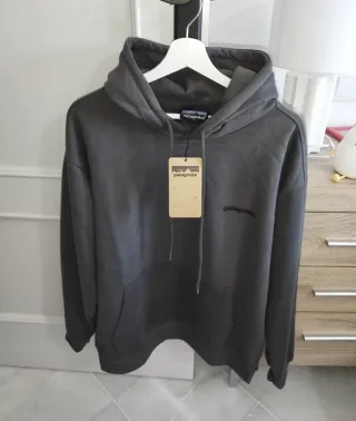 Felpa Patagonia Grigia con Cappuccio