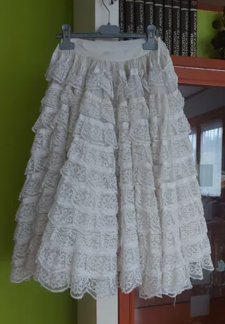 Falda Enagua Antigua Vintage Niña