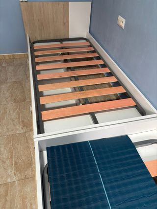 Cama individual con 2 cajones y sumier