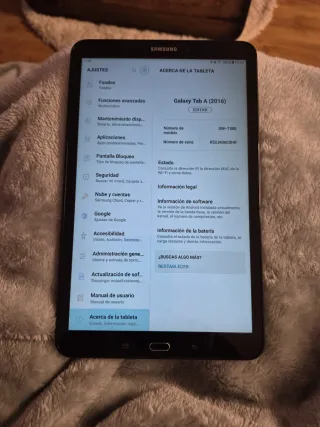 Samsung Galaxy Tab A 2016 SM-T580 Negra