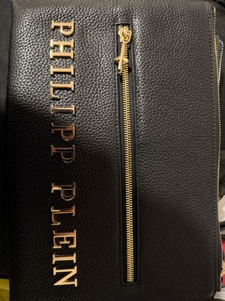 Cartera Philipp Plein Negra y Dorada