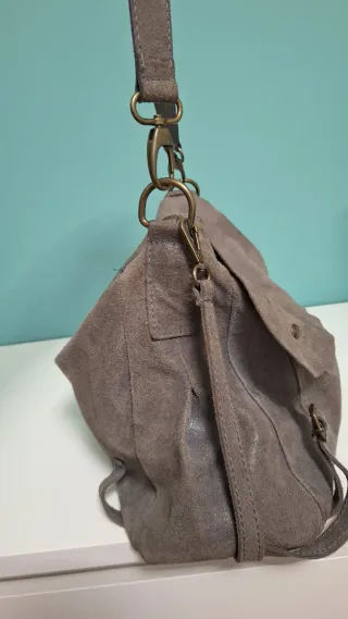 Borsa vera pelle made in Italy grigia