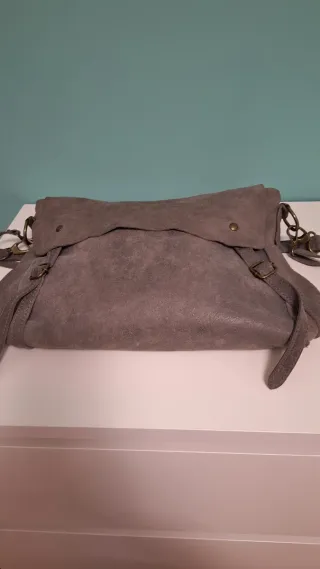 Borsa vera pelle made in Italy grigia