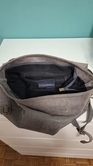 Borsa vera pelle made in Italy grigia