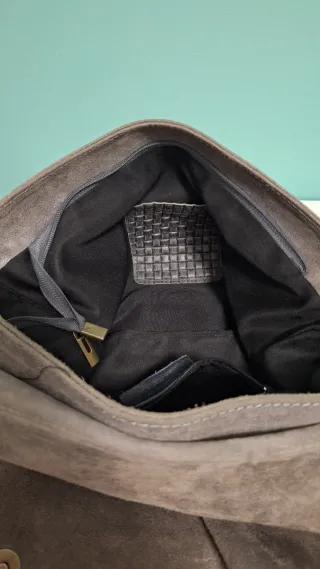 Borsa vera pelle made in Italy grigia