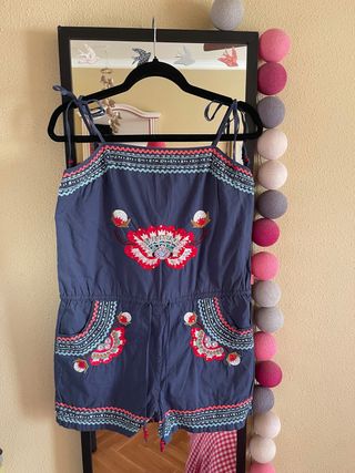 Mono corto azul bordado flamenco Talla S