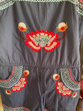 Mono corto azul bordado flamenco Talla S