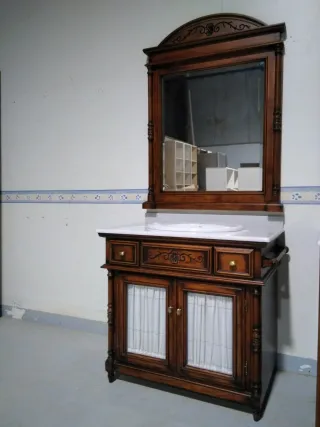 Mueble de baño madera espejo lavabo