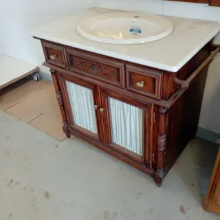 Mueble de baño madera espejo lavabo