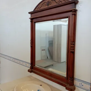 Mueble de baño madera espejo lavabo