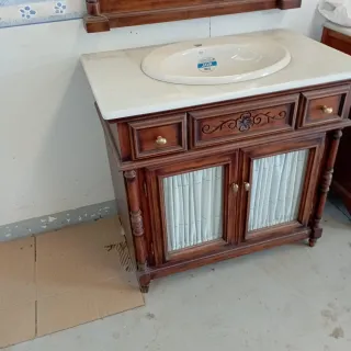 Mueble de baño madera espejo lavabo