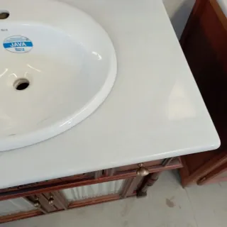 Mueble de baño madera espejo lavabo