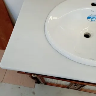Mueble de baño madera espejo lavabo