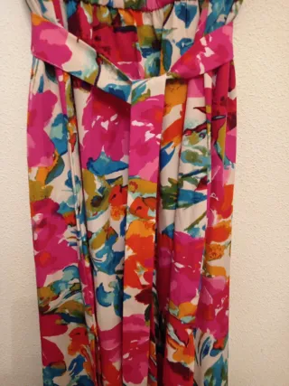 Vestido largo floral multicolor