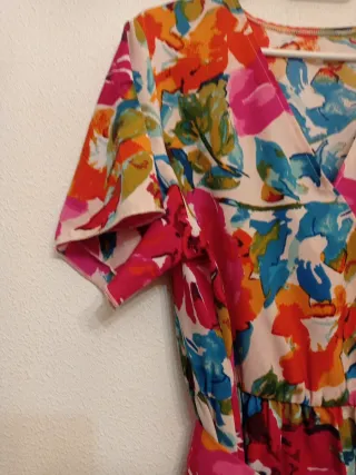 Vestido largo floral multicolor