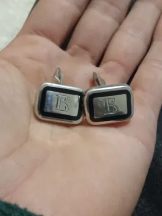 Gemelos Plata Ley 925 con Inicial B