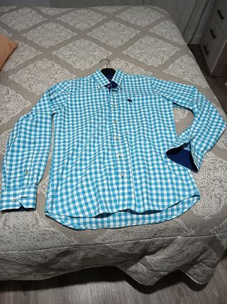 Camisa cuadros azul y blanco Talla M