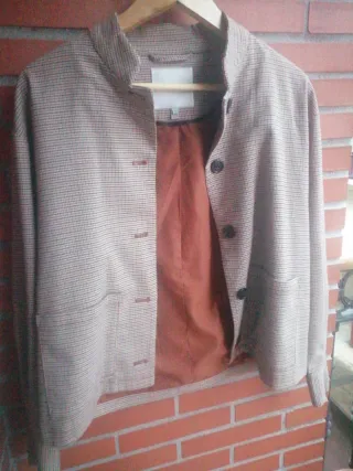 Chaqueta Ichi Cuadros Beige/Marrón Talla XS