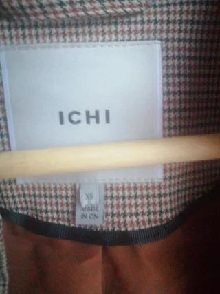 Chaqueta Ichi Cuadros Beige/Marrón Talla XS
