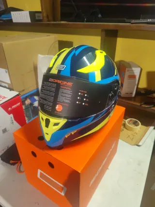 Casco Moto Integral ORIGINE Azul/Amarillo