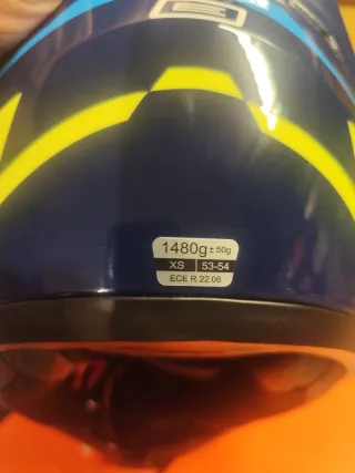 Casco Moto Integral ORIGINE Azul/Amarillo