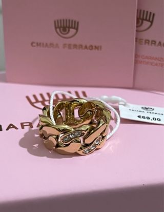 Anello Chiara Ferragni Oro Zirconi Misura 14