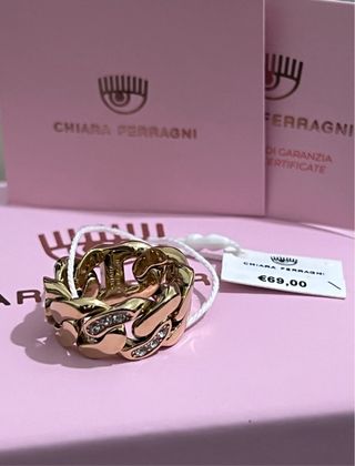 Anello Chiara Ferragni Oro Zirconi Misura 14