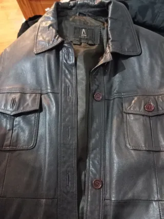 Chaqueta de cuero Zara marrón