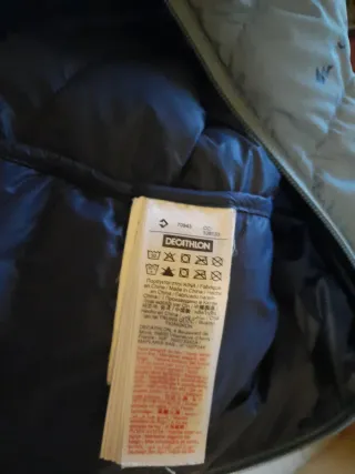 Chaqueta Plumas Quechua Talla XXL Gris