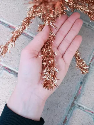 Mini Albero Natale Oro 65cm Base Legno