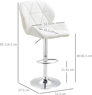 Set 2 Sgabelli da Bar con Altezza Regolabile, Base
