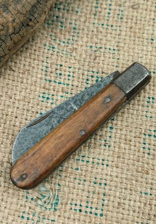 Trio Coltelli Innesto Vintage Legno Metallo