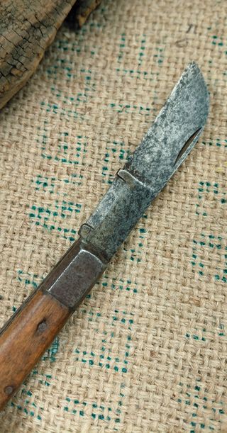 Trio Coltelli Innesto Vintage Legno Metallo