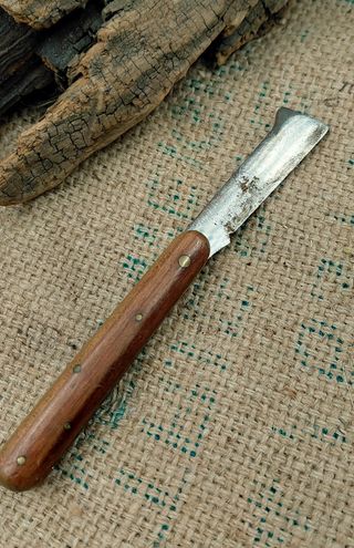 Trio Coltelli Innesto Vintage Legno Metallo